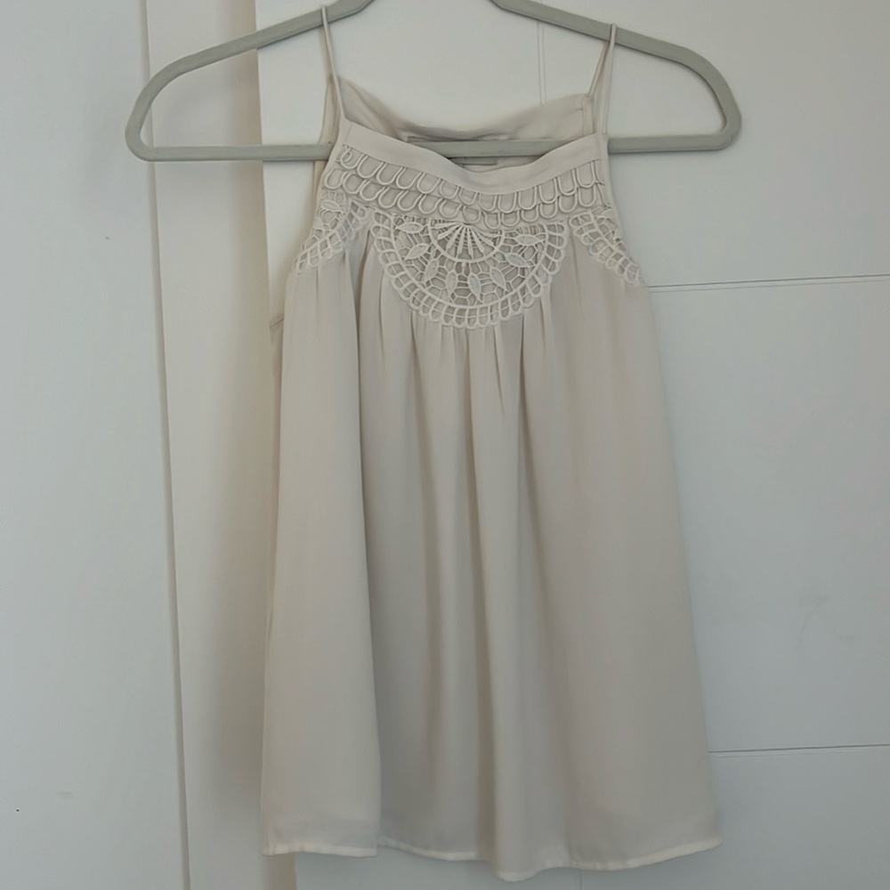 Cream strapless blouse